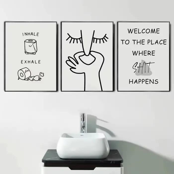 Affiche de salle de bain humoristique et amusante