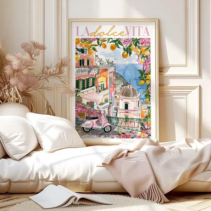 La Dolce Vita italie affiche côtière toile impression peinture mur Art chambre étude Studio salon décoration de la maison