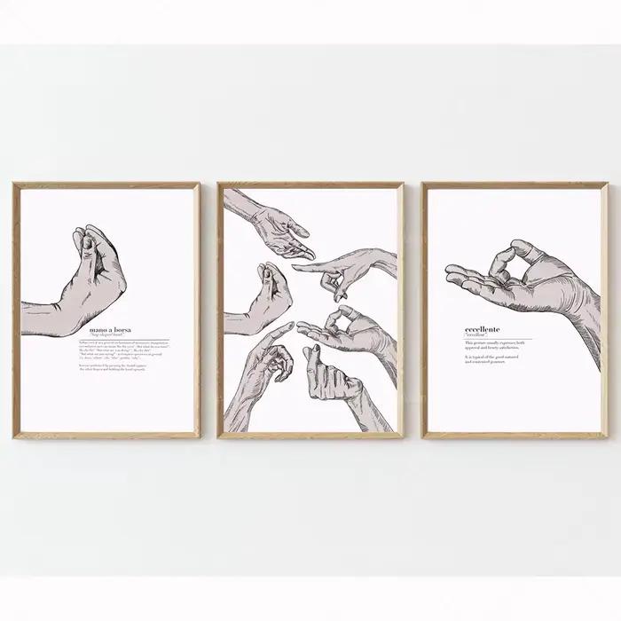 Impression italienne, gestes de mains italiennes