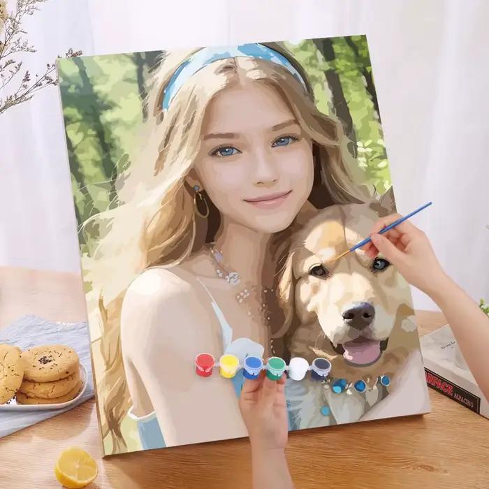 Peinture personnalisée par numéros, livraison directe, bricolage, peinture acrylique par numéros, Photo à colorier sur toile, cadeau pour adultes, décoration de maison