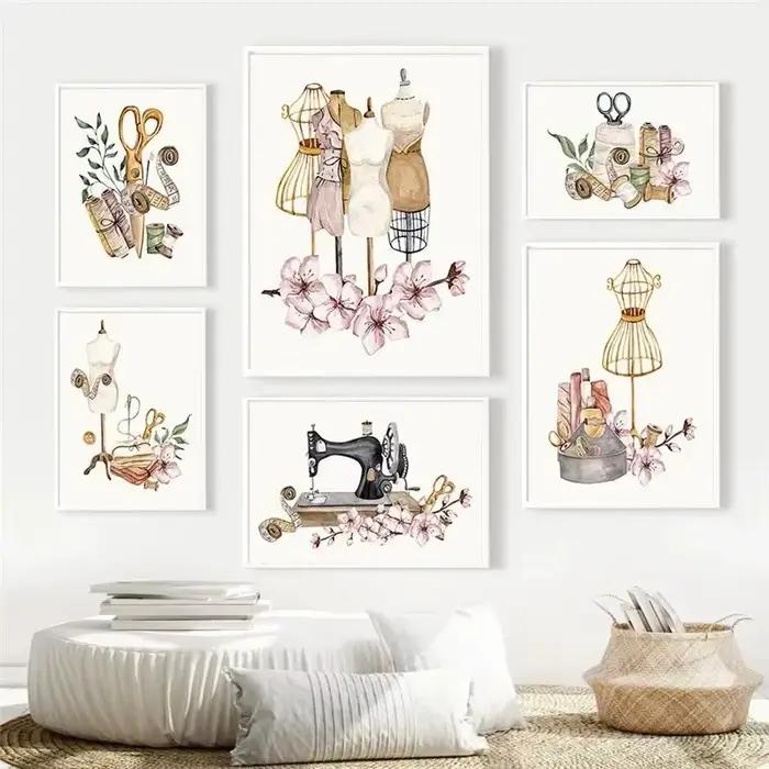 Bohème, Art mural, Machines à coudre, affiches imprimées sur toile HD pour la décoration de la maison, du salon et de la chambre à coucher