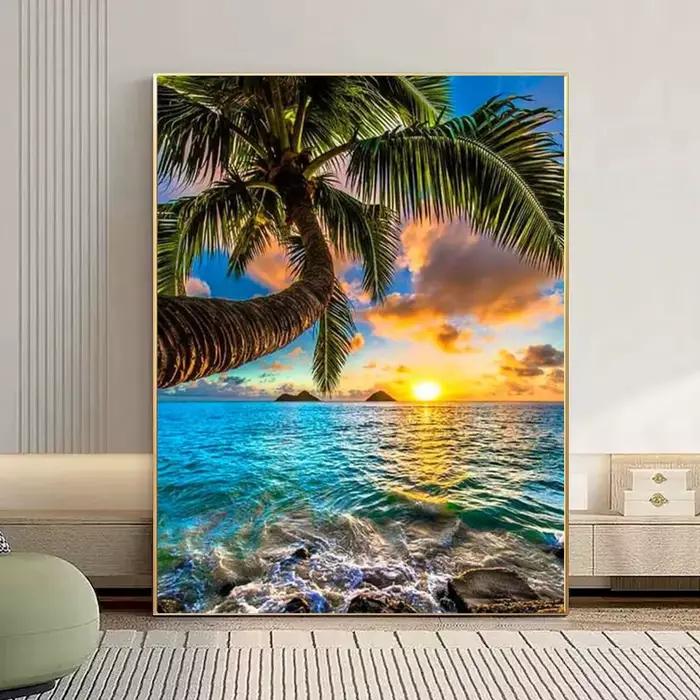 Peinture par numéros d'images pour adultes sur toile avec paysage encadré