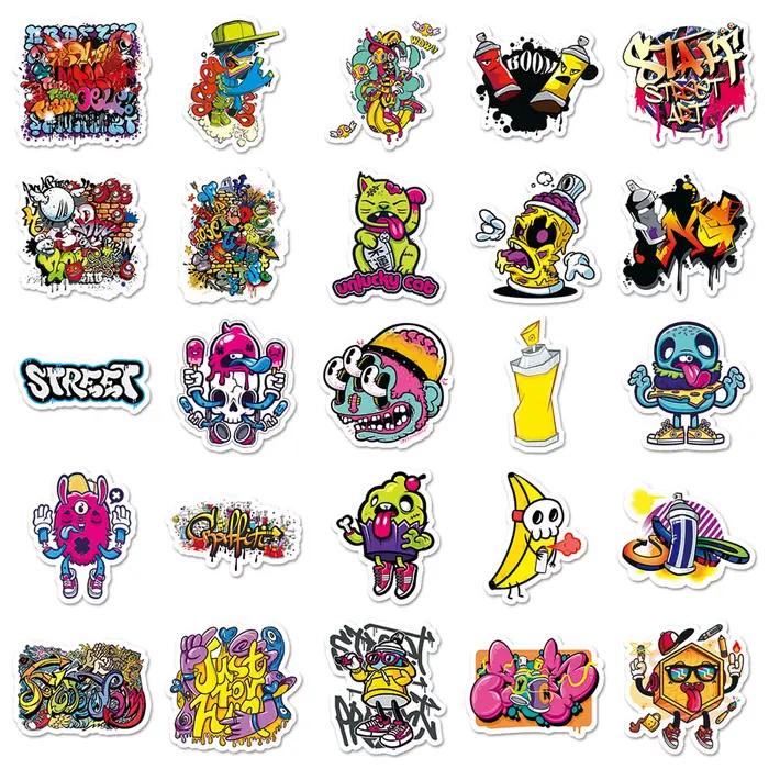 50 autocollants graffiti street art pour ordinateurs portables