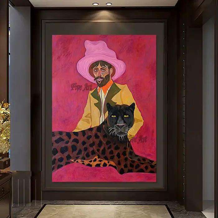Peinture à l'huile acrylique abstraite d'homme