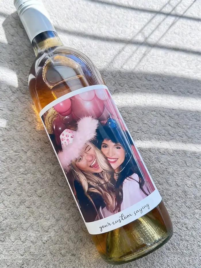 Étiquettes autocollantes personnalisées pour bouteilles de vin avec photo et texte, personnalisées pour anniversaire, fiançailles, mariage, cadeaux pour couple, DIY
