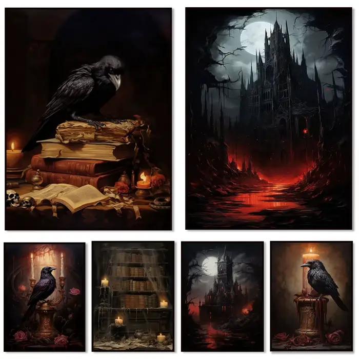 Affiche de château d'Halloween