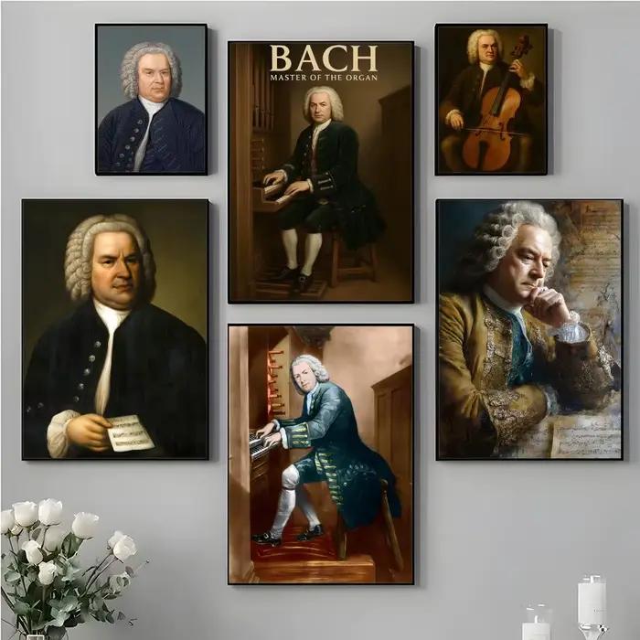 Affiche de compositeur baroque Johann Sebastian Bach, de qualité supérieure, pour la maison, la salle, le Bar, le café, décoration murale, article cadeau