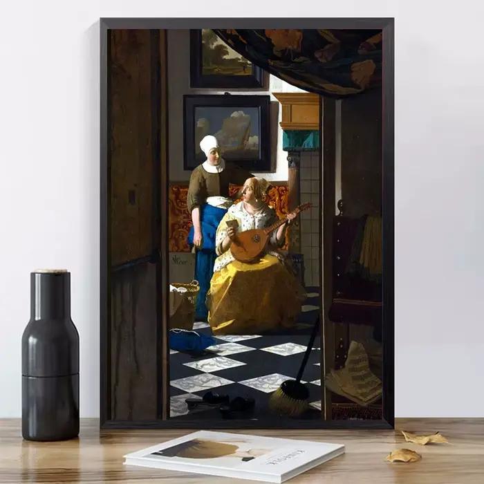 Johannes Vermeer-Affiches imprimées sur toile de coutumes célèbres