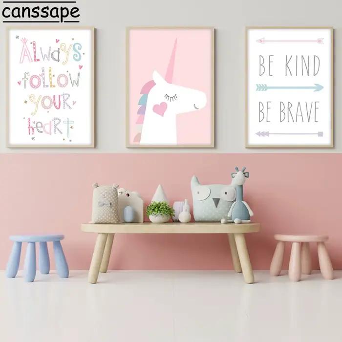 Impressions d'art arc-en-ciel pour décoration de chambre de bébé fille