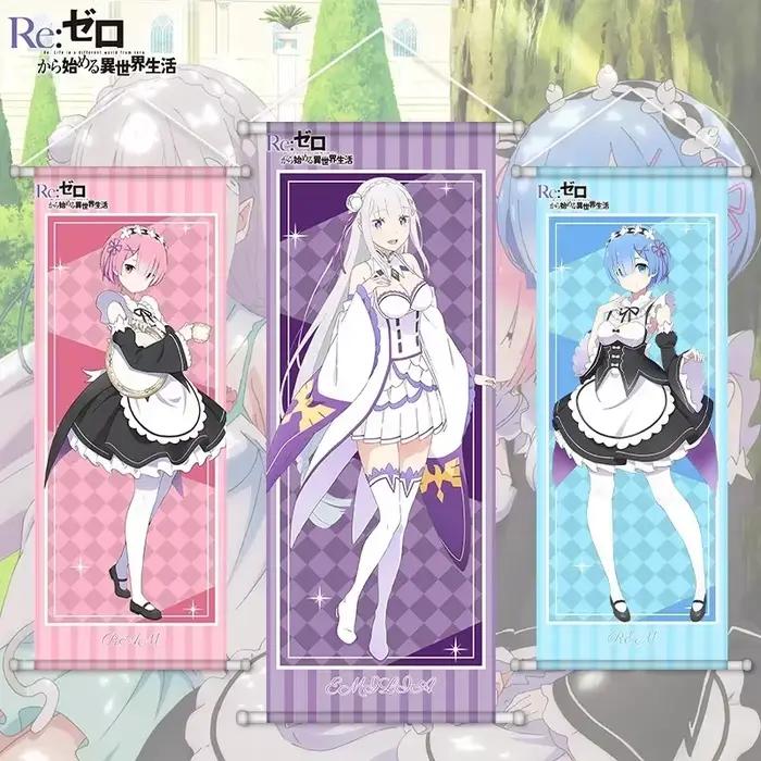 Affiches de l'anime Re:Life in A Different World From Zero Rem Ram Emilia Beatrice