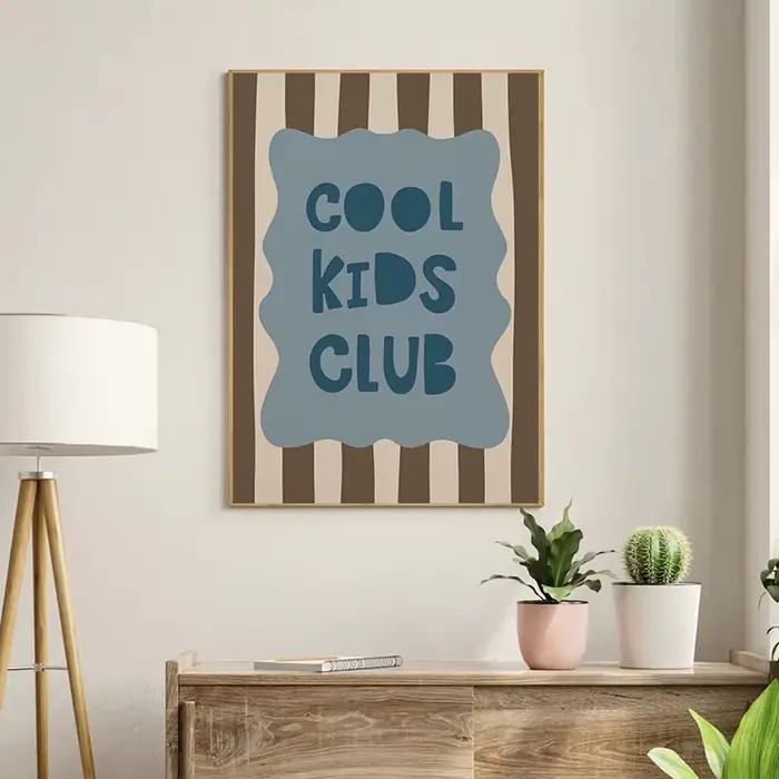 Affiche de peinture sur toile de dessin animé moderne pour enfants