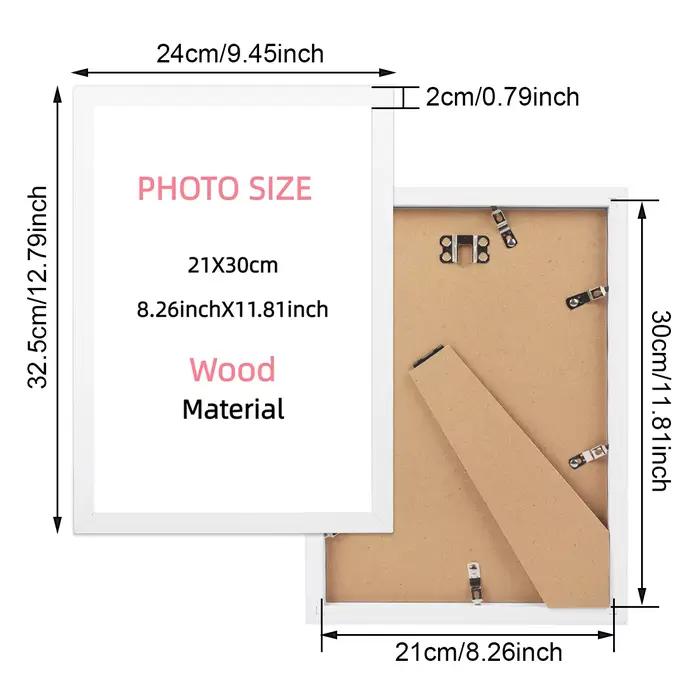 21x30 cm noir et blanc Grain de bois couleur cadre Photo affiche toile