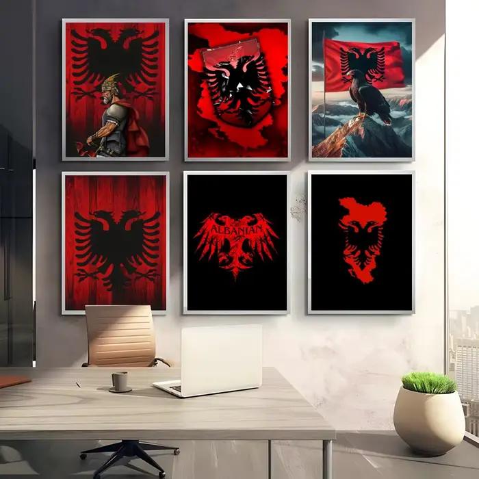 Affiche de drapeau A-Albania à la mode
