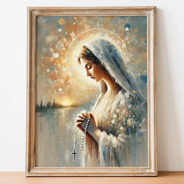 Affiche d'art mural imprimée de la vierge marie