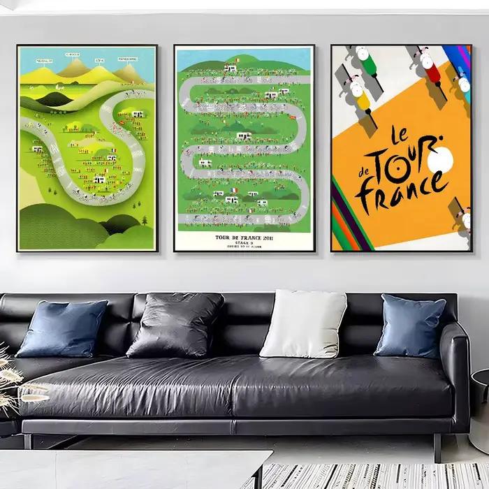 Affiche artistique sur toile HD du Tour de France