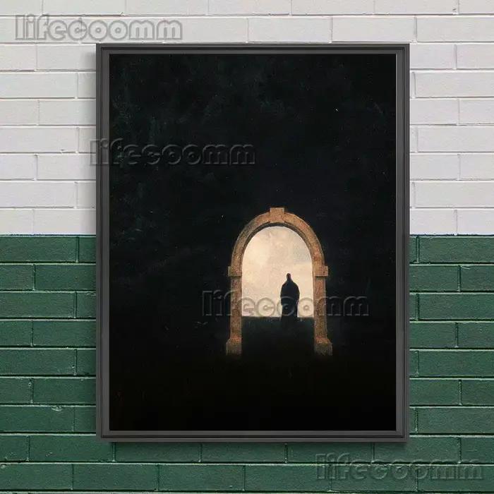 La porte et fenêtre de la tour mystérieuse gardien abstrait mur Art toile peinture