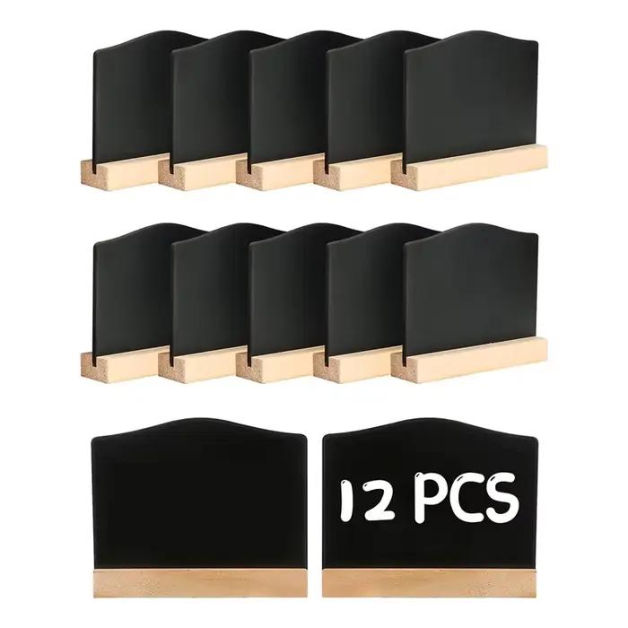 12Pack Notes de cuisine tableaux à craie petit tableau noir Message table conseil avec supports 10X7.2Cm