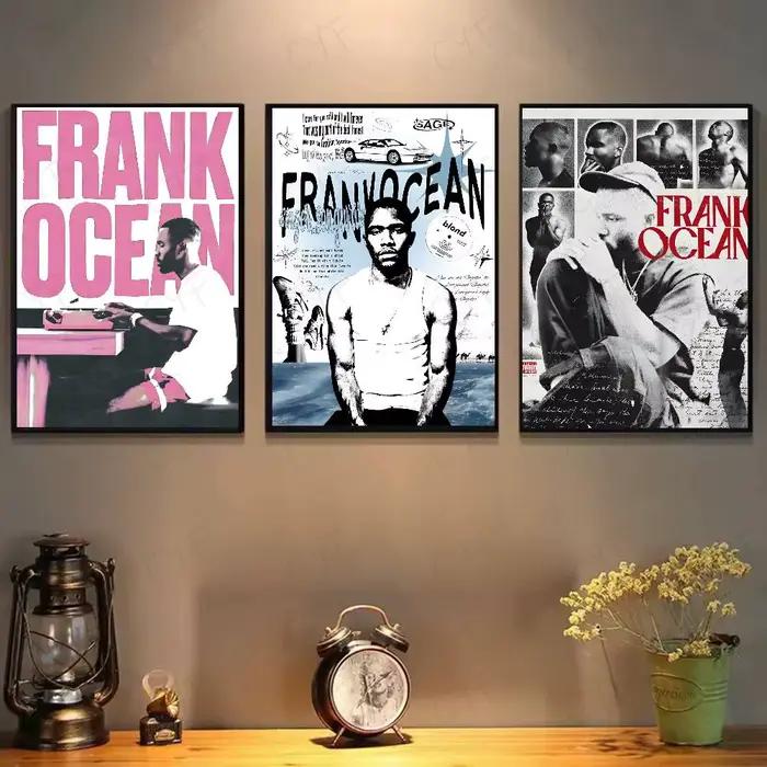 Affiche murale Hip Hop a-artiste Frank o-océan, art imprimé adapté au salon, chambre à coucher, bar, salon, décoration de maison, cadeau