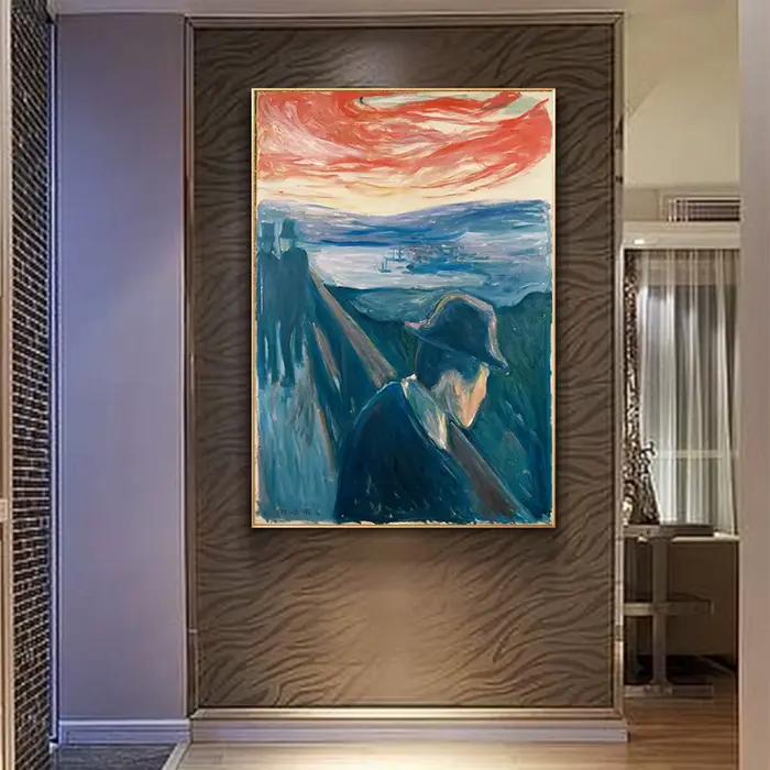 Artiste Edvard Munch Art classique désespoir impressions sur toile peinture affiche photos murales pour salon décor à la maison
