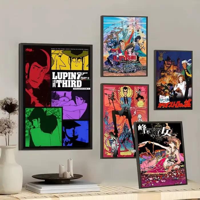 Lupin le troisième et moi Nifushi Manga Amine affiche d'art auto-adhésive autocollant en papier imperméable café maison Bar autocollants muraux