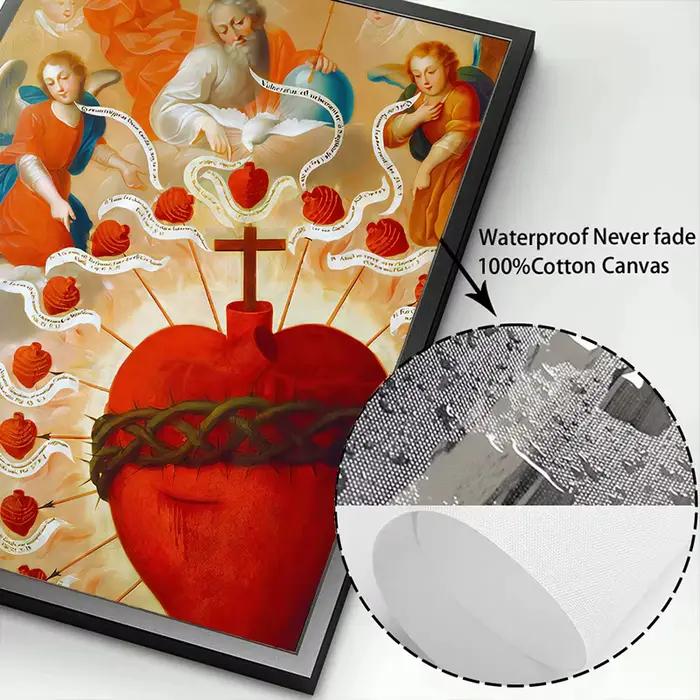 Peinture sur toile du Sacré-Cœur de Jésus