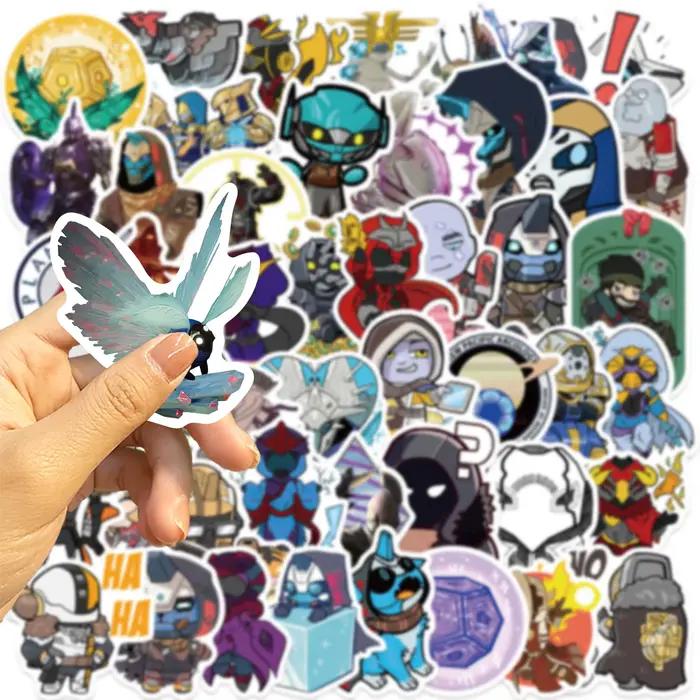 50 pièces amusant dessin animé destin 2 Graffiti autocollants Scrapbooking Collage matériel coques de téléphone guitare cahiers bricolage décoratif