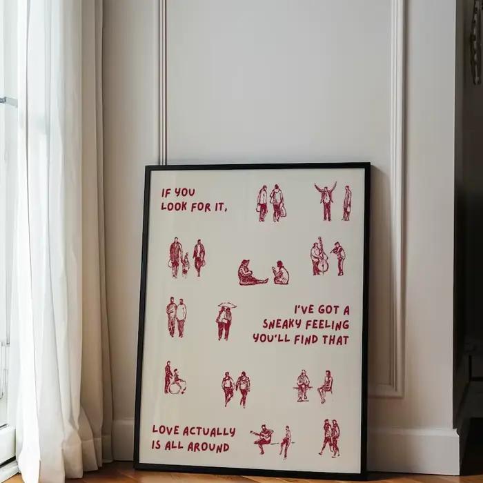 L'amour vraiment tout autour des imprimés sur toile