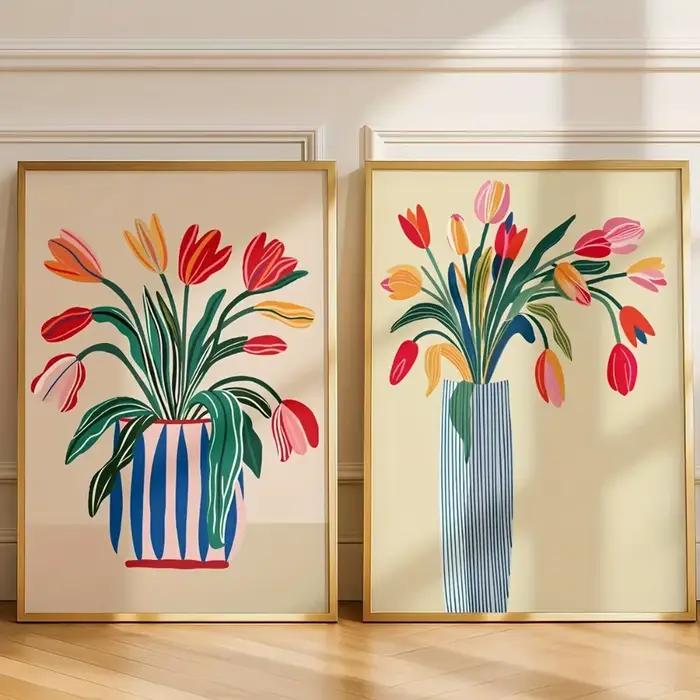 Art mural tulipe coloré