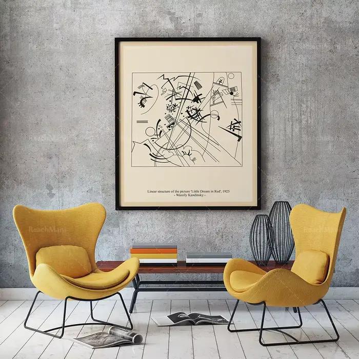 Collection d'ensemble de dessin au trait Wassily Kandinsky, 6 affiches