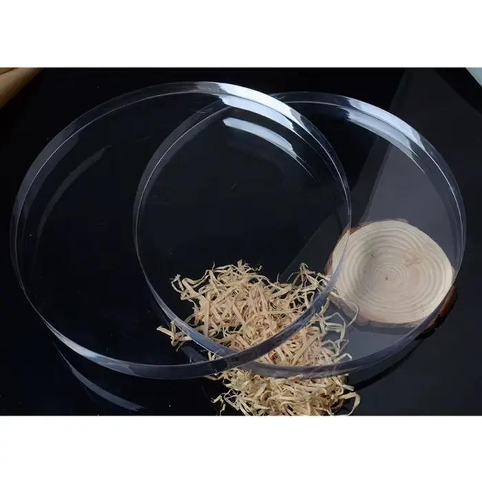 Personnalisation ronde de méthacrylate de verre de feuille de plastique organique de disque de panneau acrylique clair de plexiglas