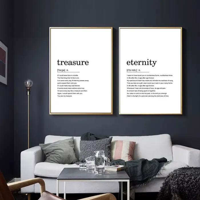 Affiches et College nordiques avec citations sur la définition de l'amour pour la maison