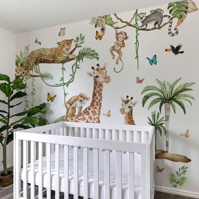 Grand autocollant mural animaux de la forêt