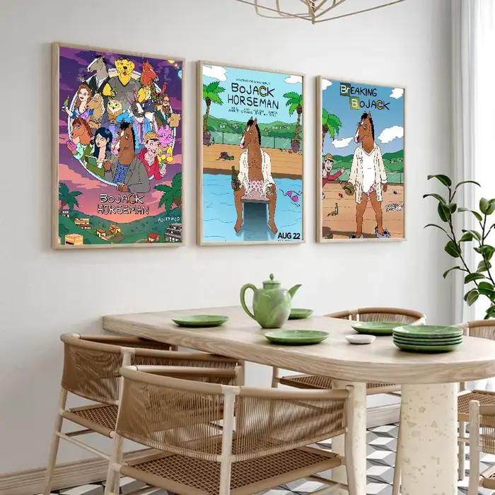 B-BoJack – affiche de dessin animé H-Horseman, Art mural polyvalent pour salon, chambre à coucher, bureau, couloir, Bar | Idée cadeau de décoration d'intérieur