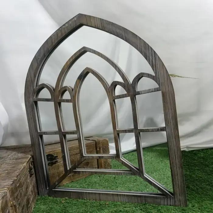  Miroir mural de campagne française – Accent suspendu Vintage en bois massif pour ferme