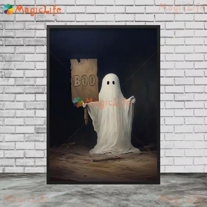 Affiche murale imprimée fantôme drôle Halloween jour des morts