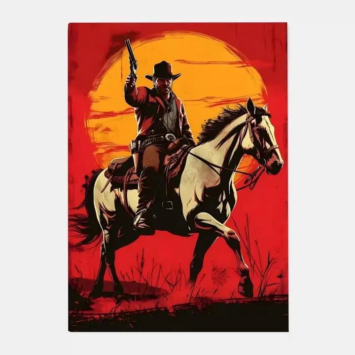 Affiche de jeu r-rouge Dead Redemption 2 RDR2, toile d'art HD, peinture, décoration de maison, salon, bar