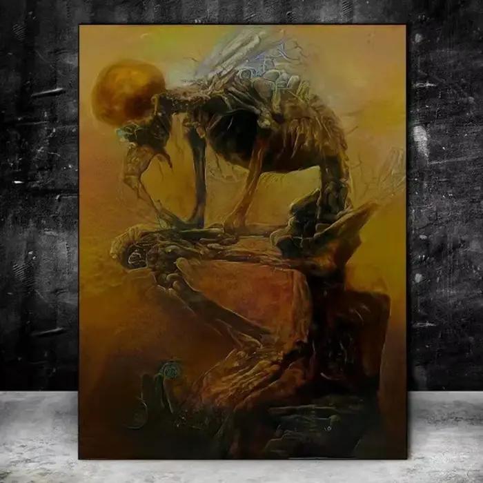 Zdzisław Beksiński oeuvre affiche imprime polonais surréaliste sombre toile peinture gothique mur Art pour salon décor à la maison