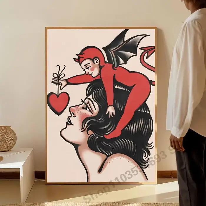 Affiche de fille Punk, l'amour de la sorcière est aveugle