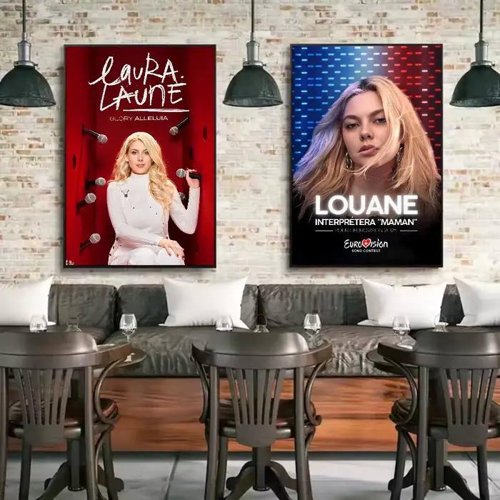 Affiche murale collante de chanteur l-Louane