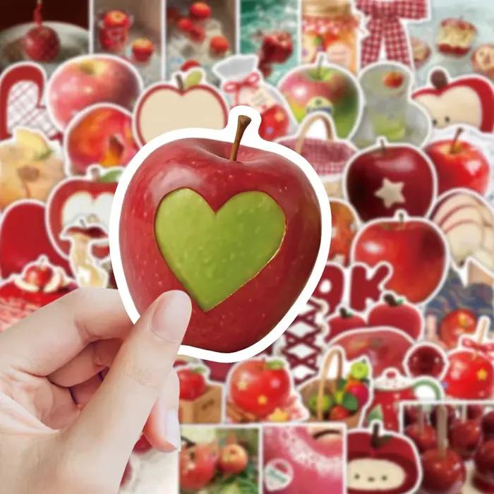 10/30/63 autocollants mignons en forme de pomme rouge