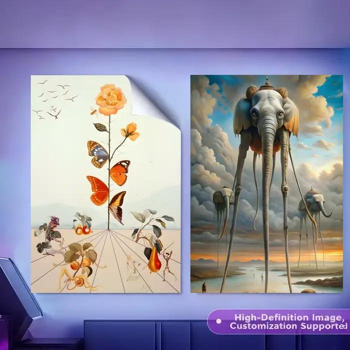 Salvador Dali surréalisme peinture abstraite calligraphie HD toile affiche sans plis étanche tout l'espace décor mural