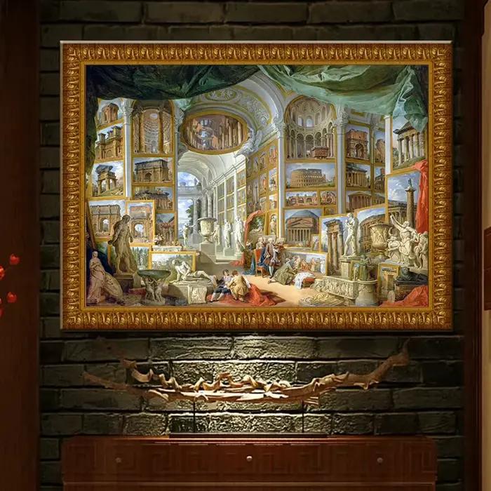 Peinture à l'huile sans cadre du Panthéon de la Rome antique