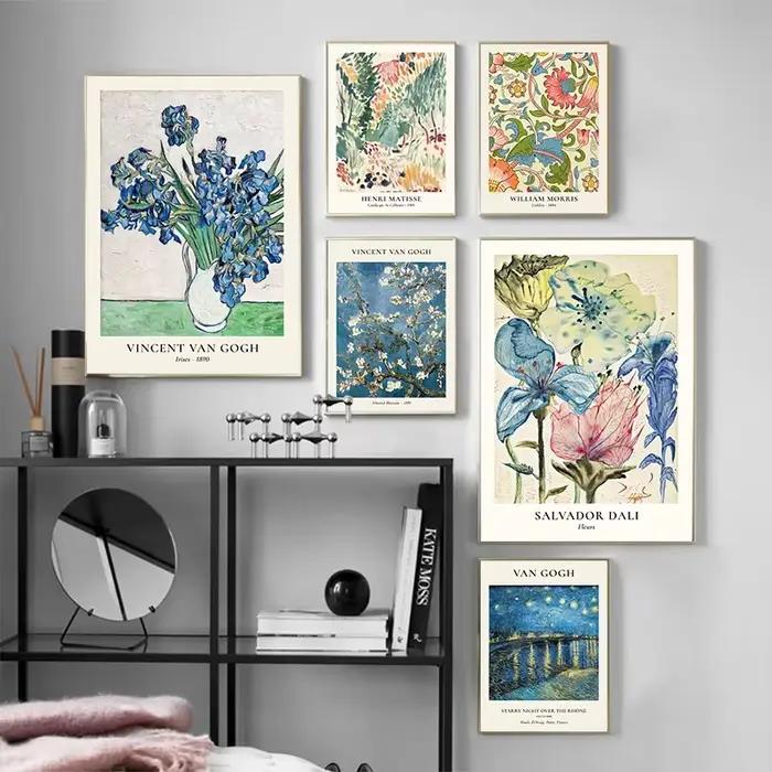 Van Gogh étoile Vase série mur Art Matisse Vintage fleur toile peinture marché des fleurs Art imprime salon décoration de la maison
