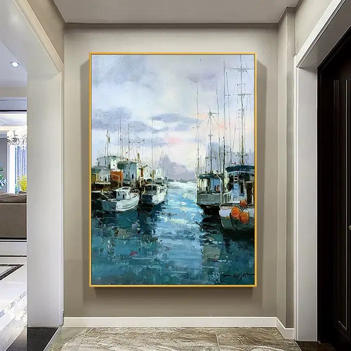 Grande peinture sur toile de paysage marin