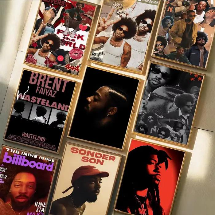 Affiche artistique Singer B-Brent F-Faiyaz avec impressions