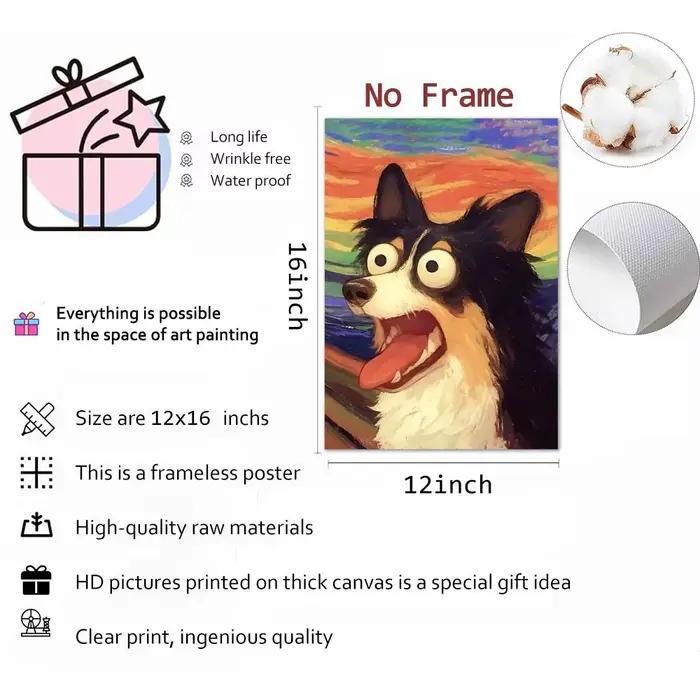 Tableau d'art mural sur toile avec animaux amusants