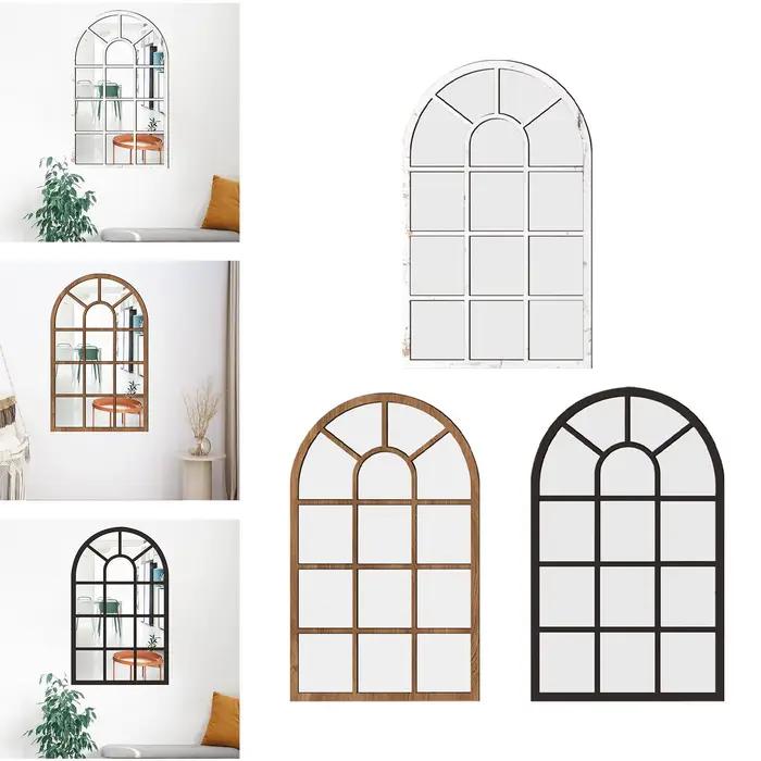 Miroir mural de fenêtre arquée en bois acrylique