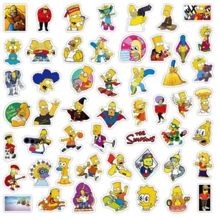 50 autocollants de dessin animé The Simpsons Hommor