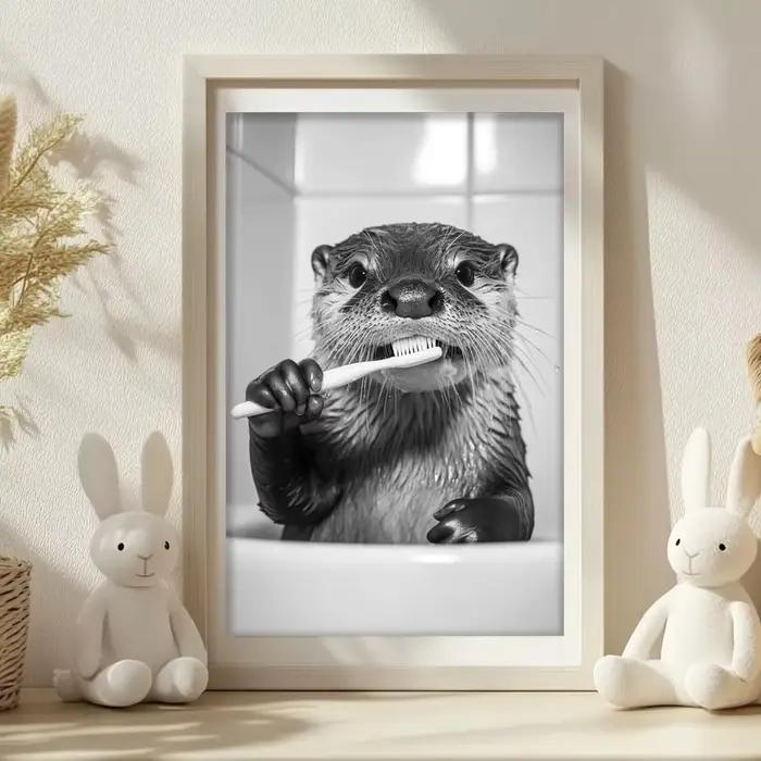 Affiche d'art Animal à brosser les dents