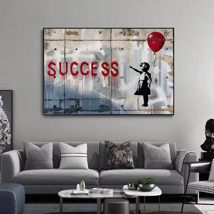 Banksy garçon fille avec ballon affiches d'art de rue imprime sur toile Pop Graffiti Art